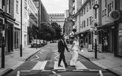 Conway Hall Library Wedding | Simon and Ilora’s Joyous Intimate Wedding with Laure de Sagazan Dress