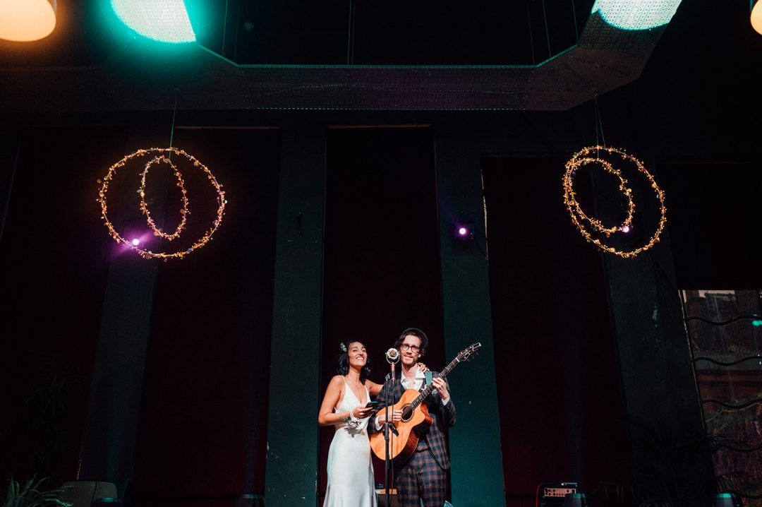 Alternative LEAF on Bold Street wedding with an open mic night, eco raffle, and all the fun, joyful vibes